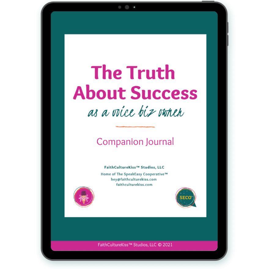 An iPad digital cover for the Secret to Success free email course from The SpeakEasy Cooperative